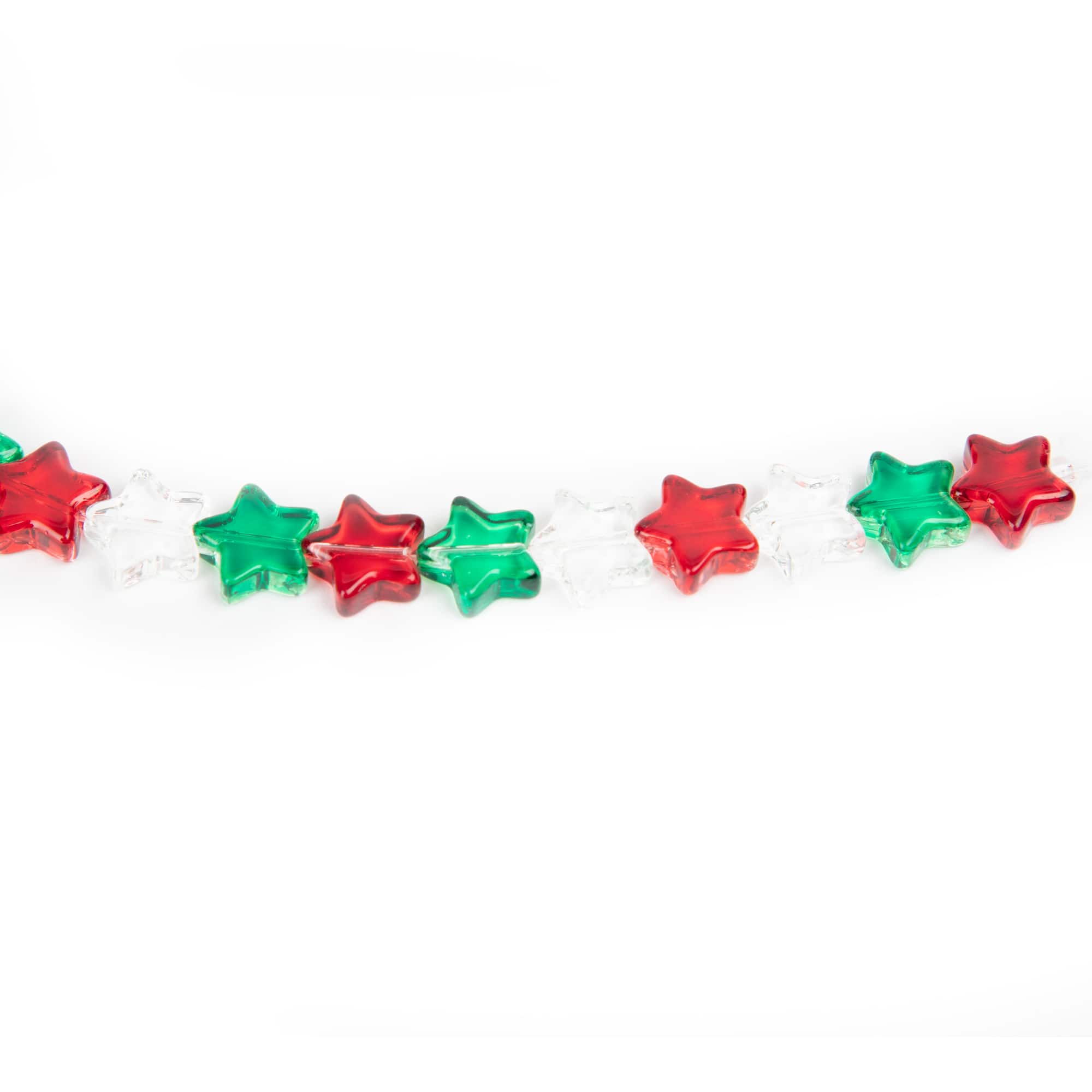 Christmas Glass Star Beads, 10mm by Bead Landing™